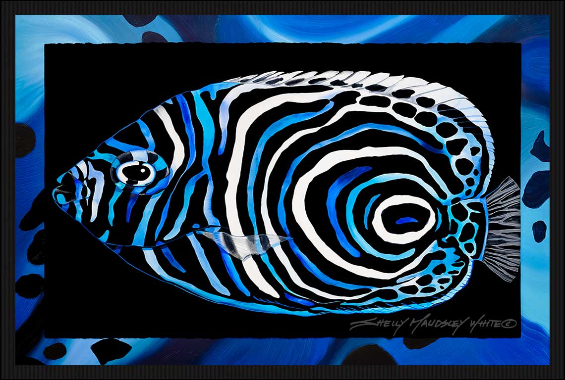 Colorful painting of an Emperor Angelfish