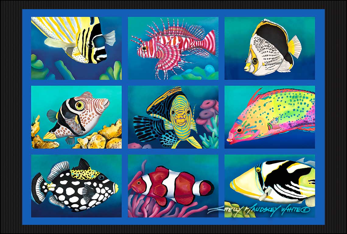 Paintings of 12 tropical flowers from the Big Island